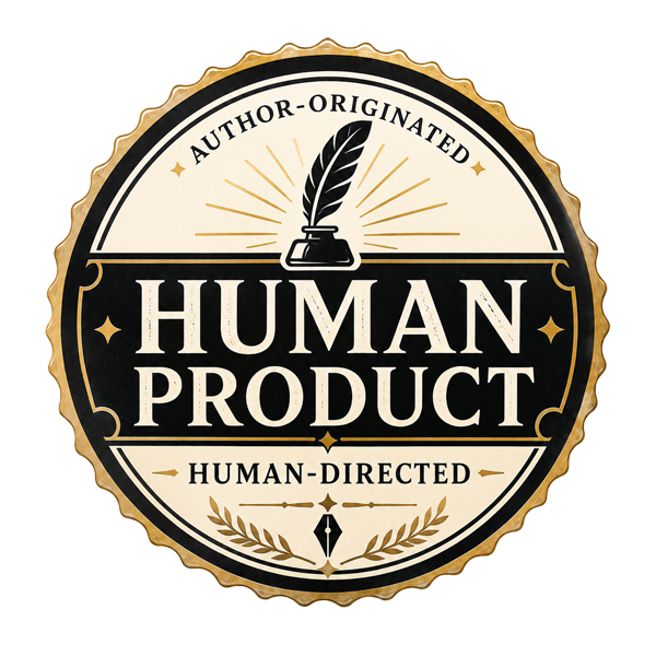 Human Product seal, author-originated and human-directed.